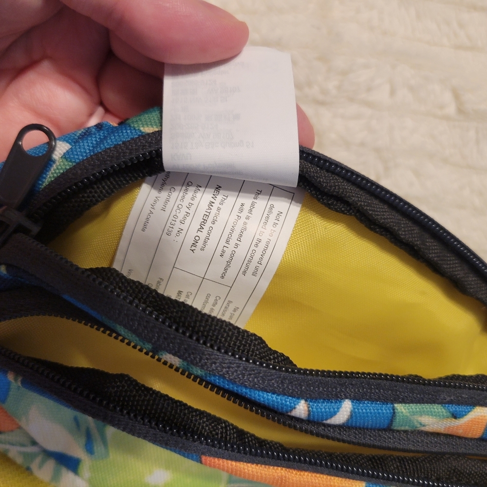 Kavu Blue And Yellow Citrus Canvas Spectator Fanny Pack Tropical Pattern - Picture 10 of 10